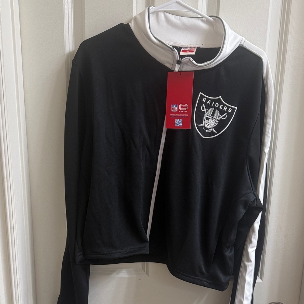 Raiders Black and White Zip-Up Jacket